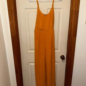 Lulu's Breezy Mustard Yellow Jumpsuit